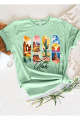 US3001-E3061UT Utah State Brushstroke Graphic Tee $12.5