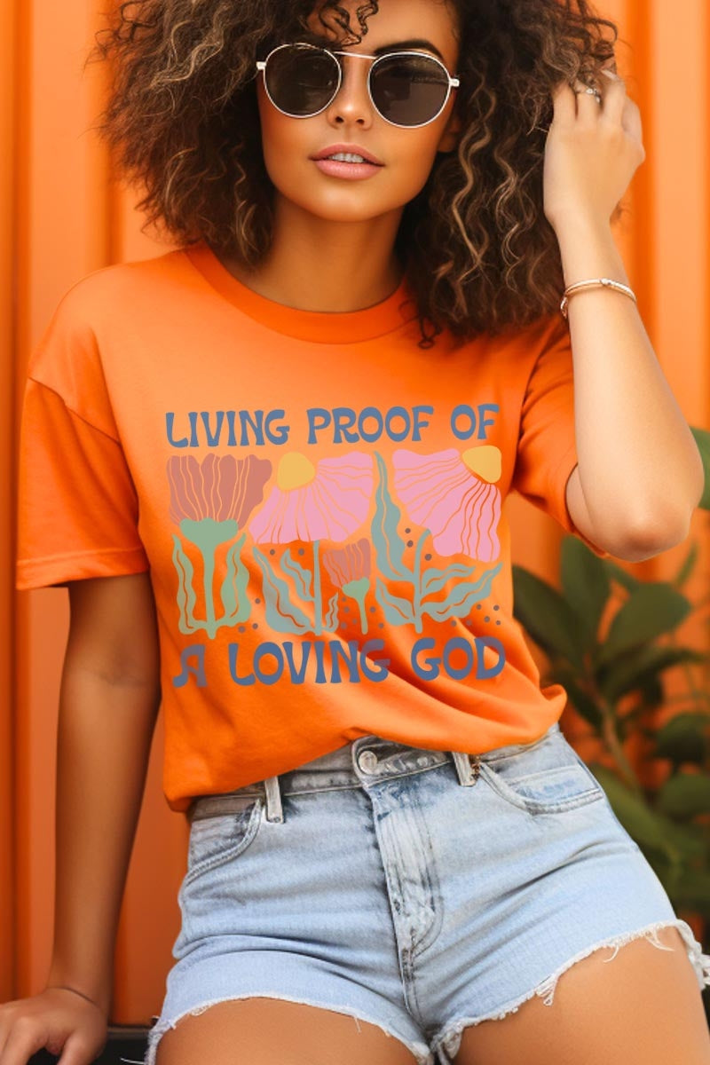 US3001P-E3066 Living Proof of a Loving God Graphic Plus Tee $16