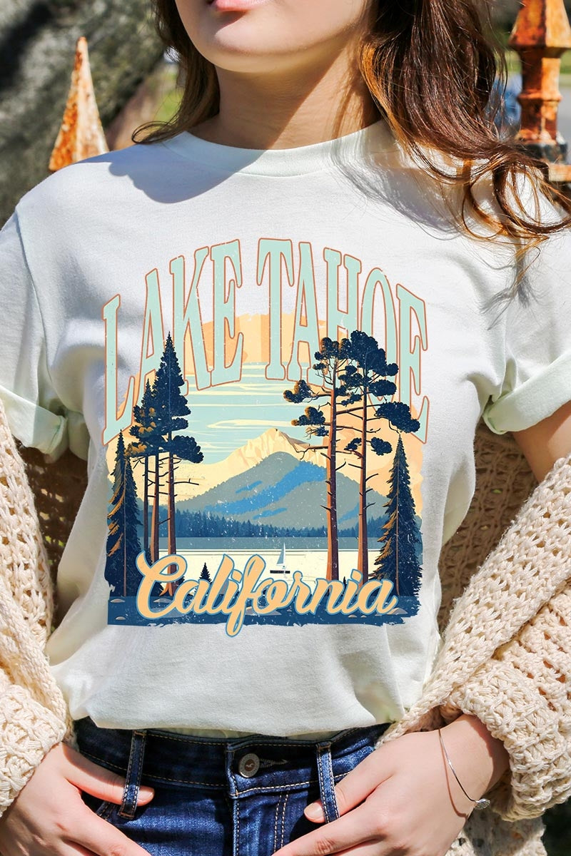 US3001-E3059 Lake Tahoe Graphic Tee $12.5