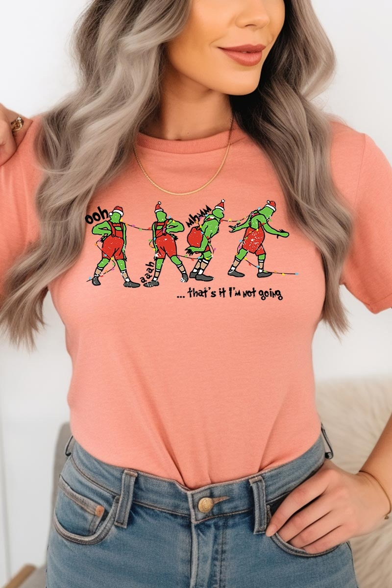 US3001-E3203 Grinch Dance Funny Christmas Graphic Tee $12.5