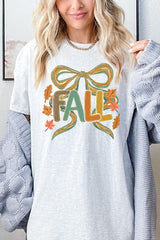 5000P-E3121 Fall Brushstroke Bow Graphic Plus Heavy Cotton Tee $12.75