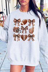UL180P-E3054 Cute Football and Bow Graphic Plus Sweatshirt $25