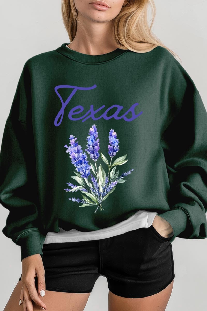 UL180P-E3060 Texas Bluebonnet Graphic Plus Sweatshirt $25