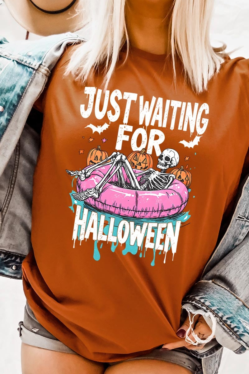 US3001P-E3138 Just Waiting For Halloween Graphic Plus Tee $16