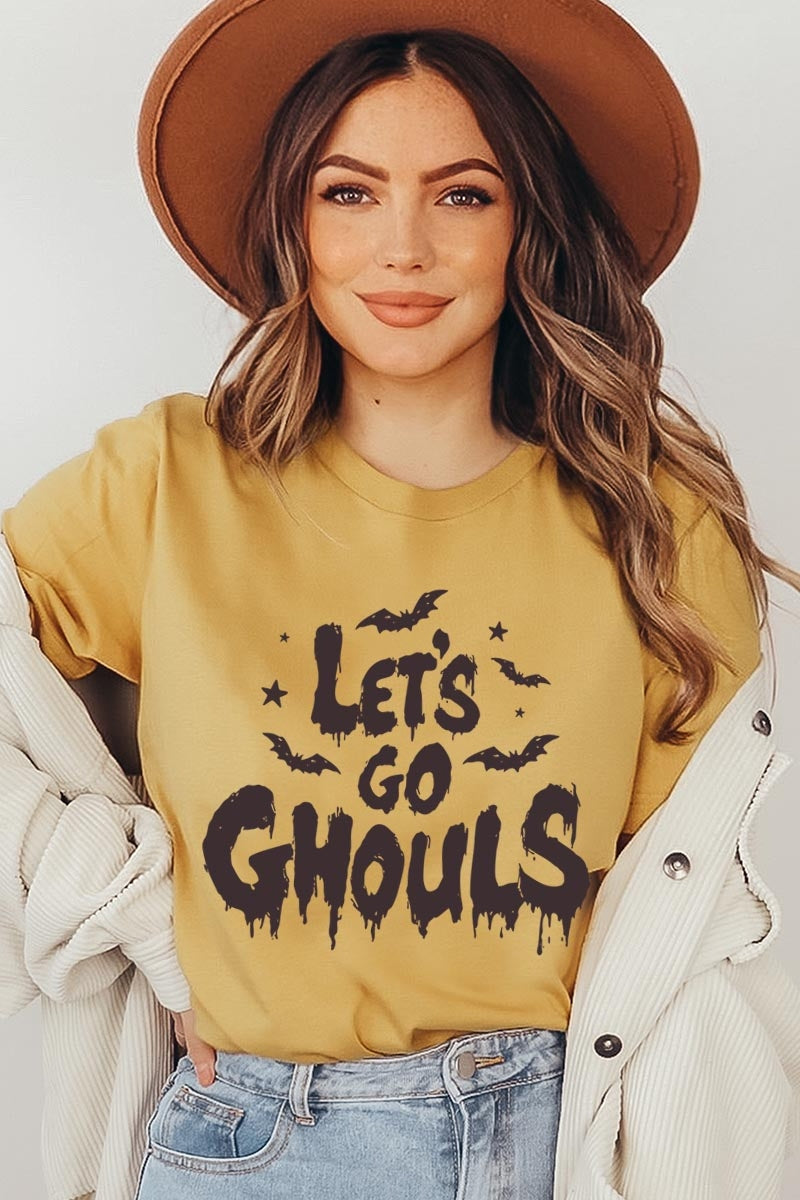 US3001-E3159 Letu2019s Go Ghouls Graphic Tee $12.5