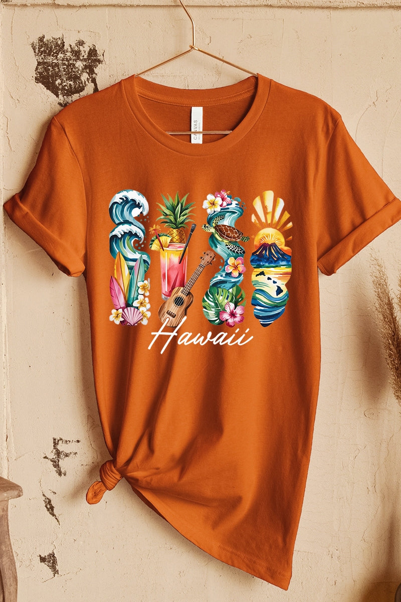 US3001-E3061HI Hawaii State Brushstroke Graphic Tee $12.5