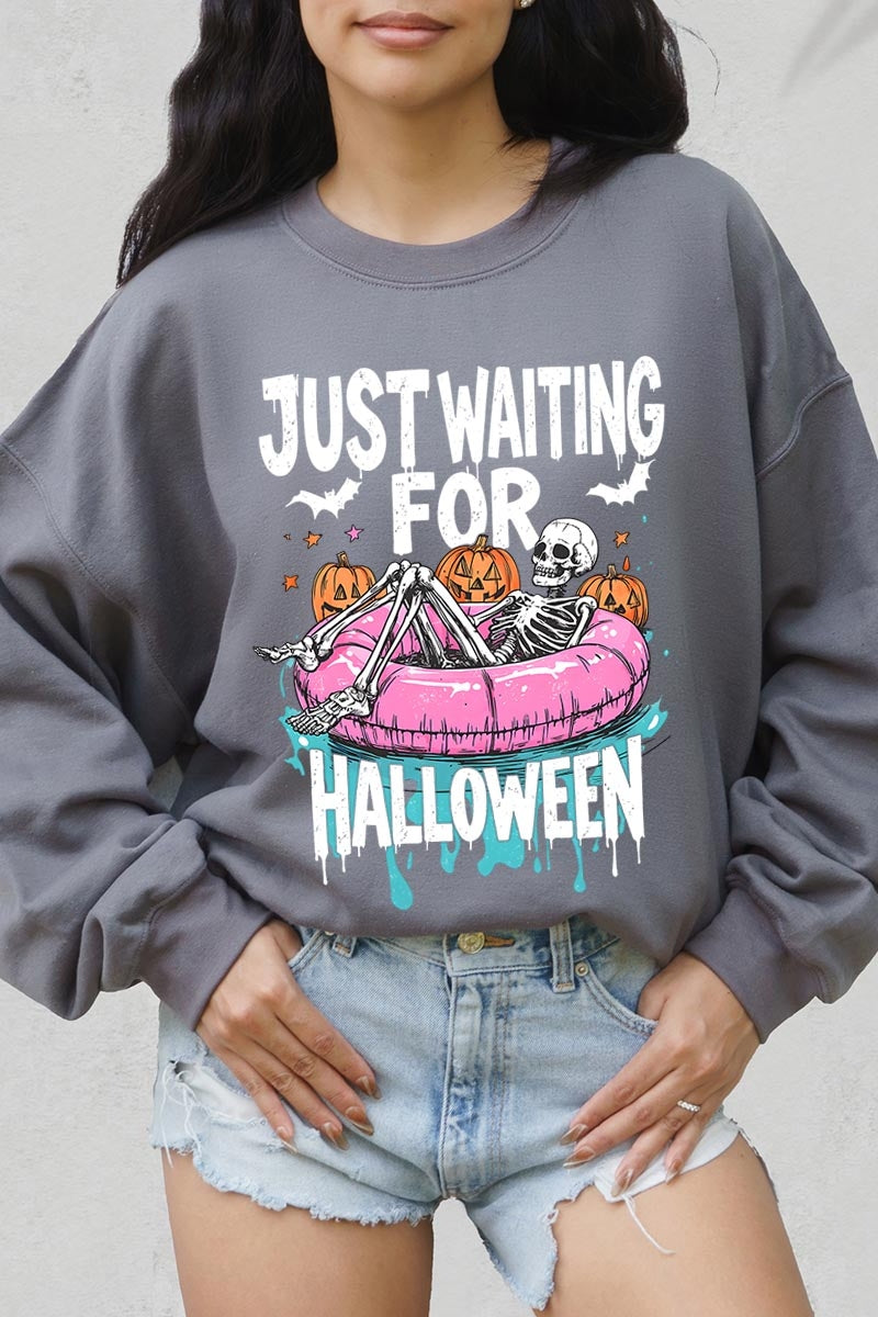 UL180-E3138 Just Waiting For Halloween Graphic Sweatshirt $20