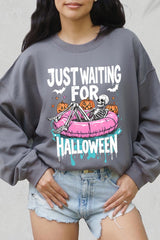 UL180P-E3138 Just Waiting For Halloween Graphic Plus Sweatshirt $25