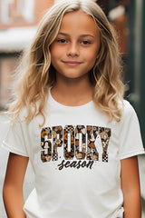 US3001Y-E3105Z Spooky Season Halloween Kids Graphic Tee $11