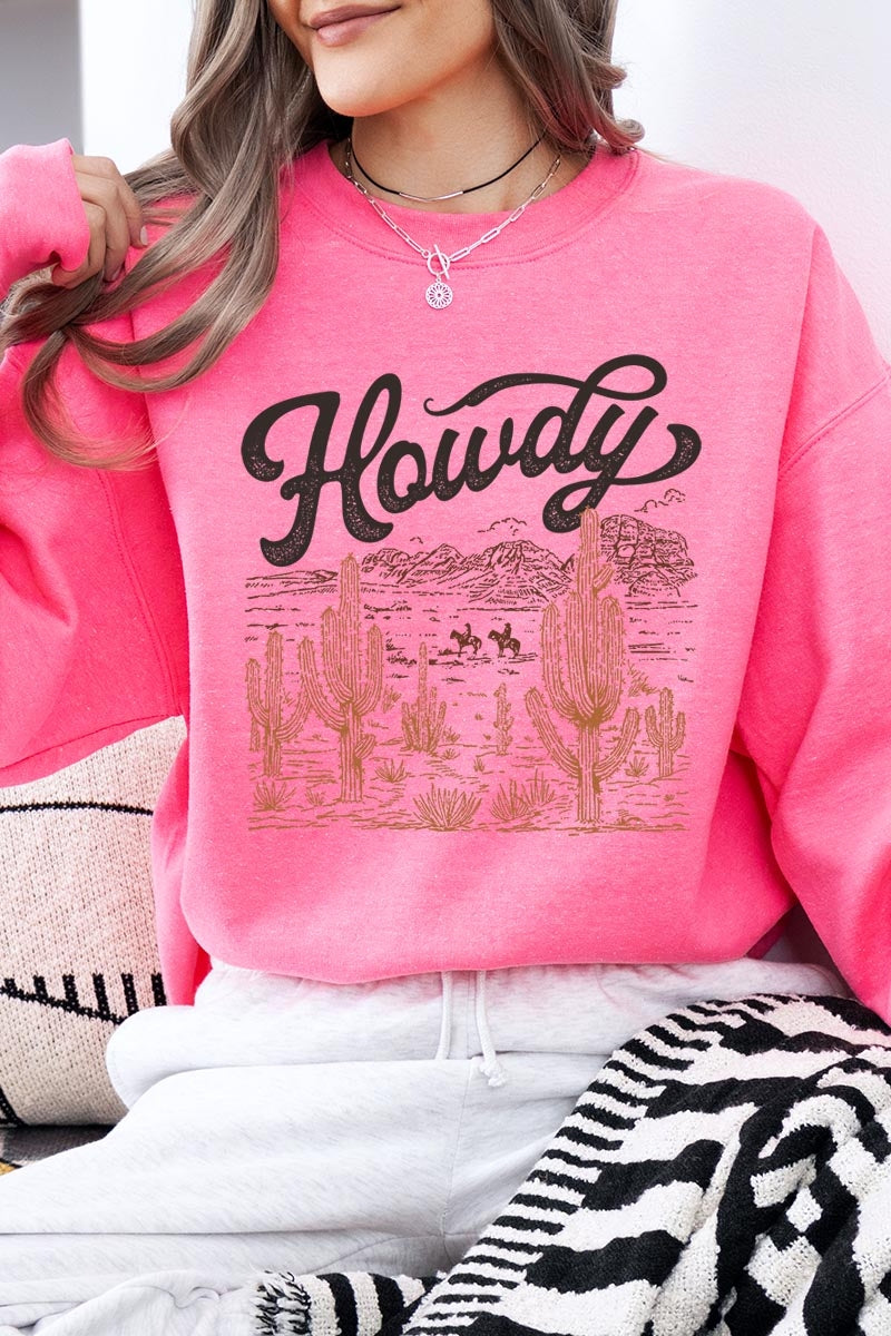 UL180P-E3095 Howdy Desert Western Graphic Plus Sweatshirt $25