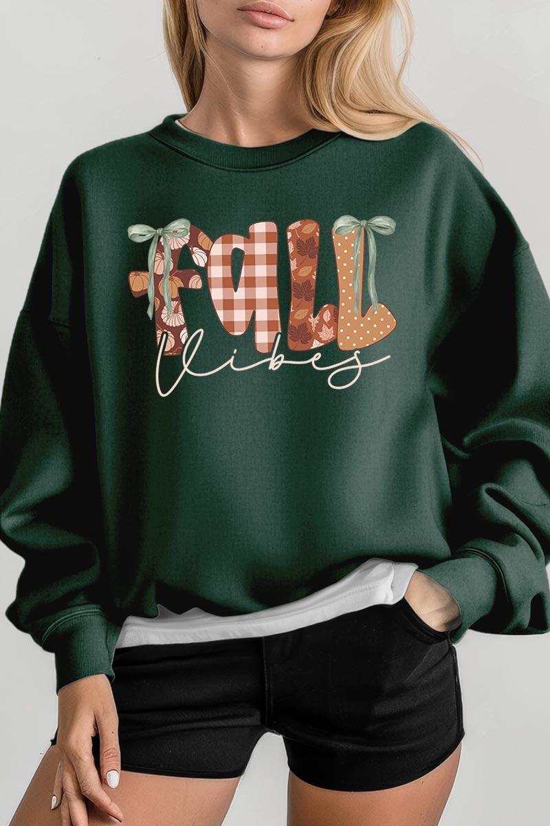 UL180-E3071 Fall Vibes Rustic Script Graphic Sweatshirt $20