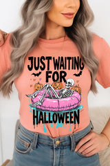 US3001-E3138 Just Waiting For Halloween Graphic Tee $12.5