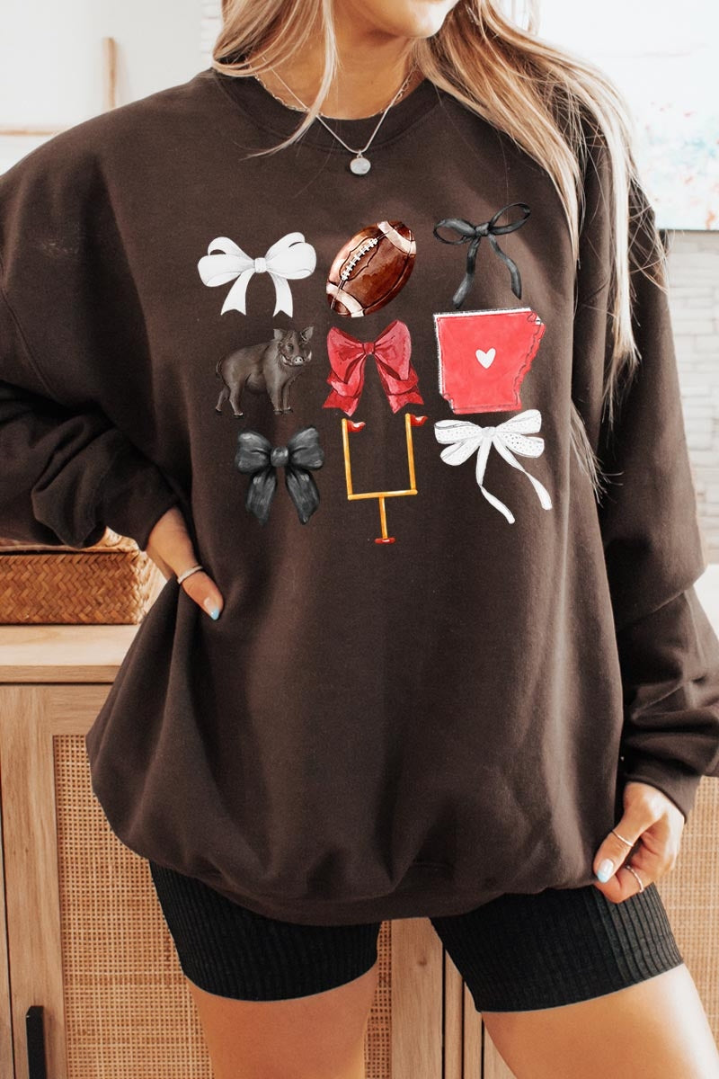 UL180P-E3077 Arkansas Football Graphic Plus Sweatshirt $25