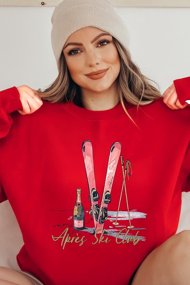 UL180-E3187 Apres Ski Club Graphic Sweatshirt $20