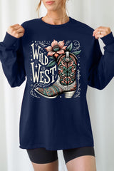 UL240P-E3100 Wild West Cowgirl Boot Plus Long Sleeve Tee $17