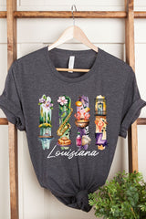 US3001-E3061LA Louisiana State Brushstroke Graphic Tee $12.5