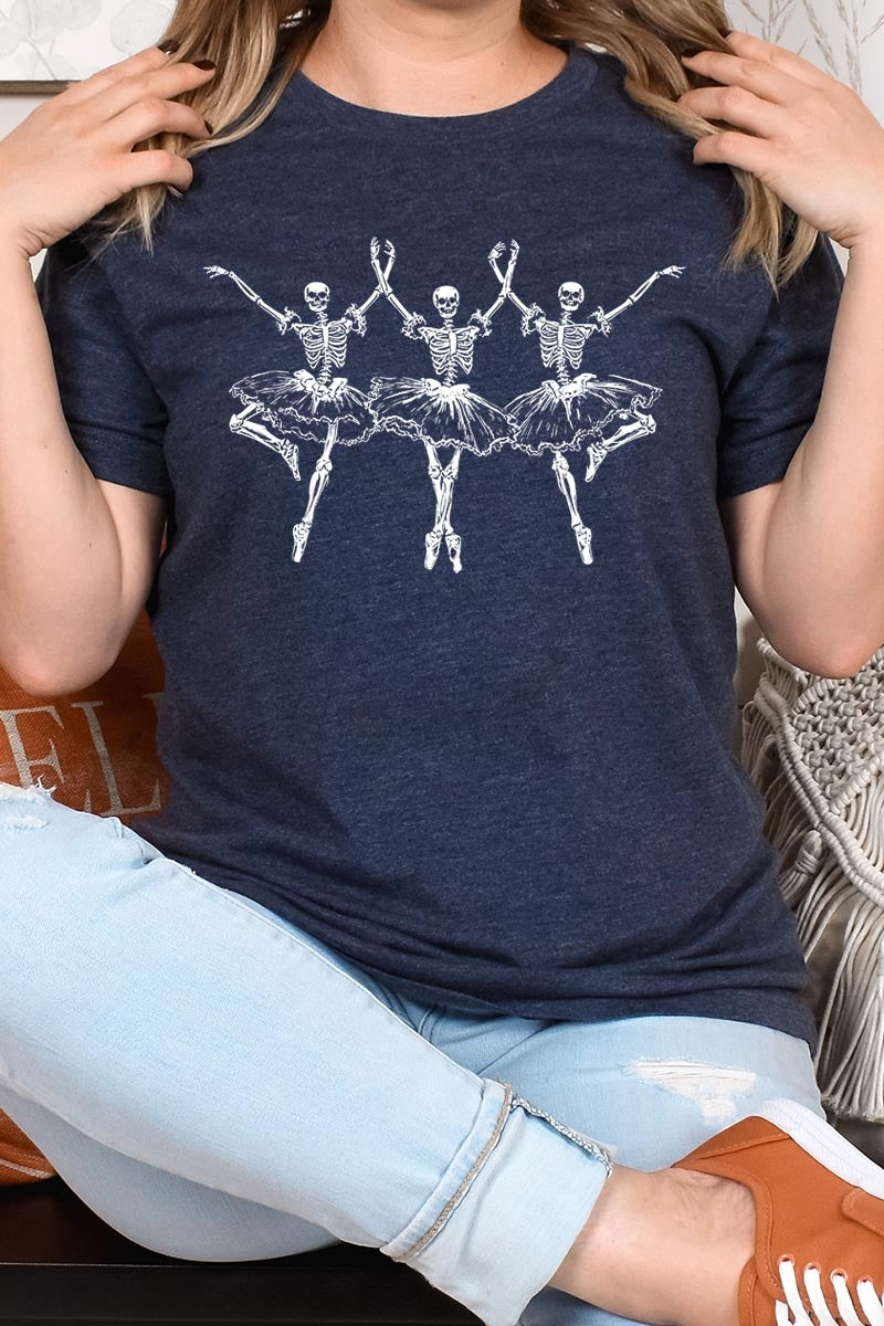 US3001P-E3156 Halloween Ballerina Graphic Plus Tee $16