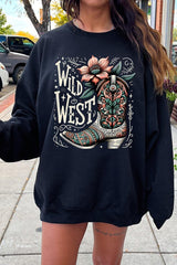 UL180-E3100 Wild West Cowgirl Boot Graphic Sweatshirt $20