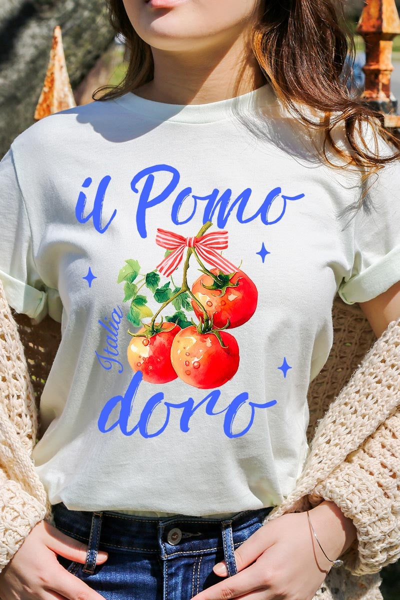 US3001P-E3070 Il Pomodoro Tomato Art Graphic Plus Tee $16