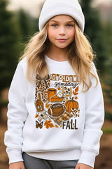 UL180B-E3134Z Fall Football Collage Kids Graphic Sweatshirt $20