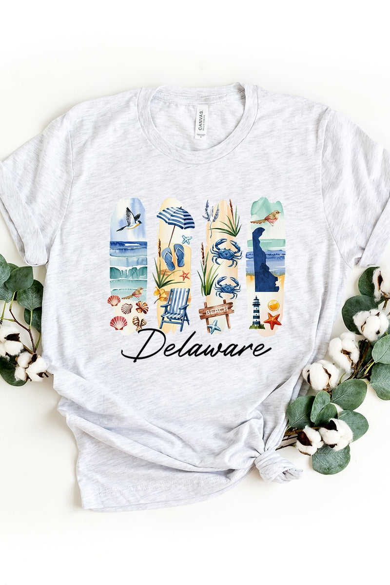 US3001P-E3061DE Delaware State Brushstroke Graphic Plus Tee $16