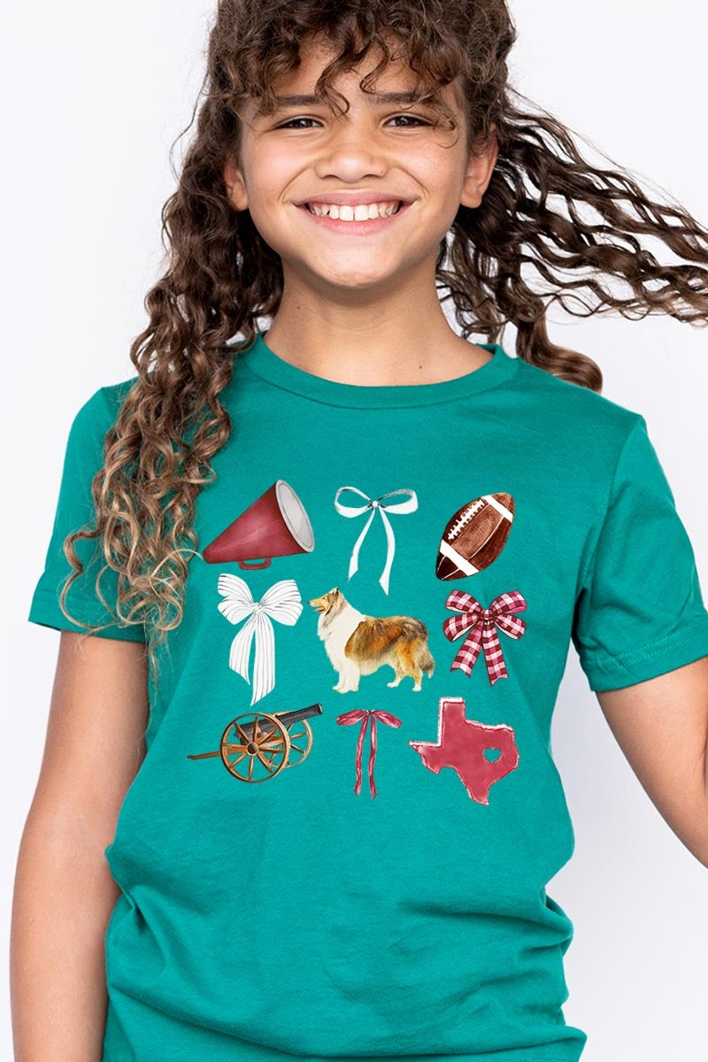 US3001Y-E3079Z Texas Football Kids Graphic Tee $11