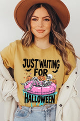US3001-E3138 Just Waiting For Halloween Graphic Tee $12.5