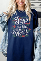 5000-E3221 Joy to the World Christmas Graphic Heavy Cotton Tee $9