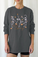 UL240P-E3123 Halloween Skeleton Graphic Plus Long Sleeve Tee $17