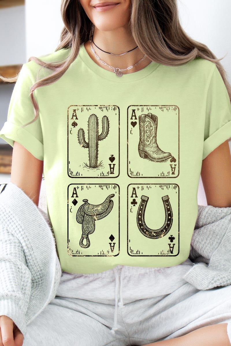 US3001P-E3094 Western Cowgirl Card Graphic Plus Tee $16