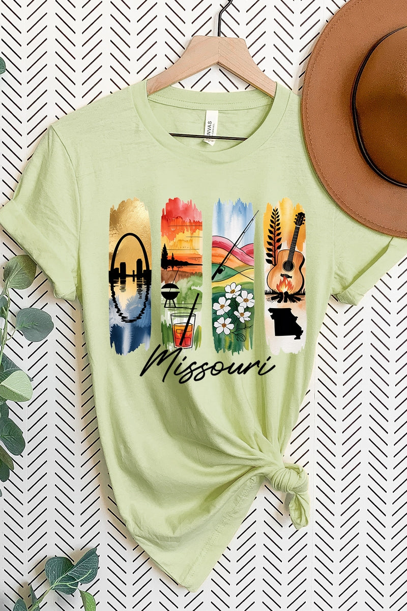 US3001P-E3061MO Missouri State Brushstroke Graphic Plus Tee $16