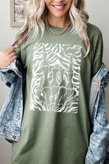 5000P-E3177 Skeleton Hands Zebra Graphic Plus Heavy Cotton Tee $12.75