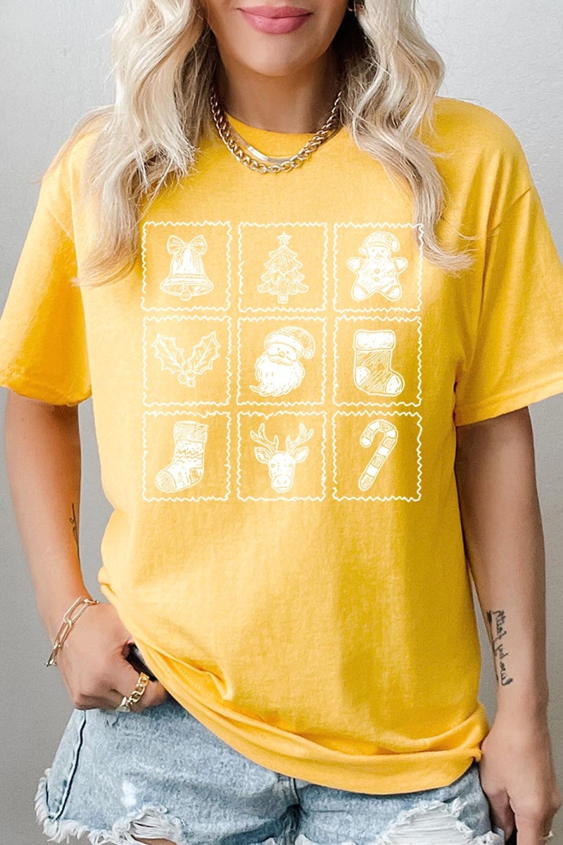 5000-E3215 Christmas Icons Graphic Heavy Cotton Tee $9