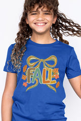 US3001Y-E3121Z Fall Brushstroke Bow Kids Graphic Tee $11