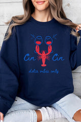 UL180P-E3069 Cin Cin Lobster Celebration Plus Sweatshirt $25