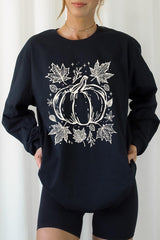 UL240P-E3162 Fall Pumpkin Graphic Plus Long Sleeve Tee $17