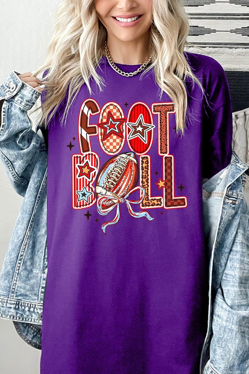 5000P-E3053 Brushstroke Football Graphic Plus Heavy Cotton Tee $12.75