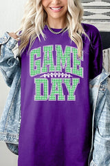 5000P-E3128 Green Gingham Game Day Plus Heavy Cotton Tee $12.75