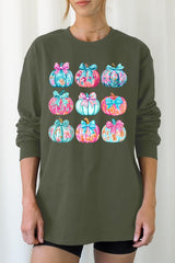 UL240P-E3137 Coquette Pumpkin Graphic Plus Long Sleeve Tee $17
