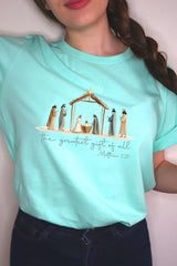 US3001-E3183 Nativity Gift Graphic Tee $12.5