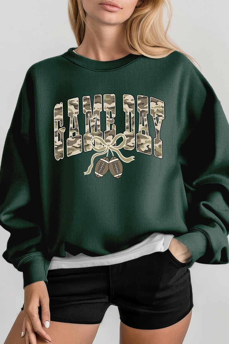 UL180-E3131 Football Game Day Camo Graphic Sweatshirt $20