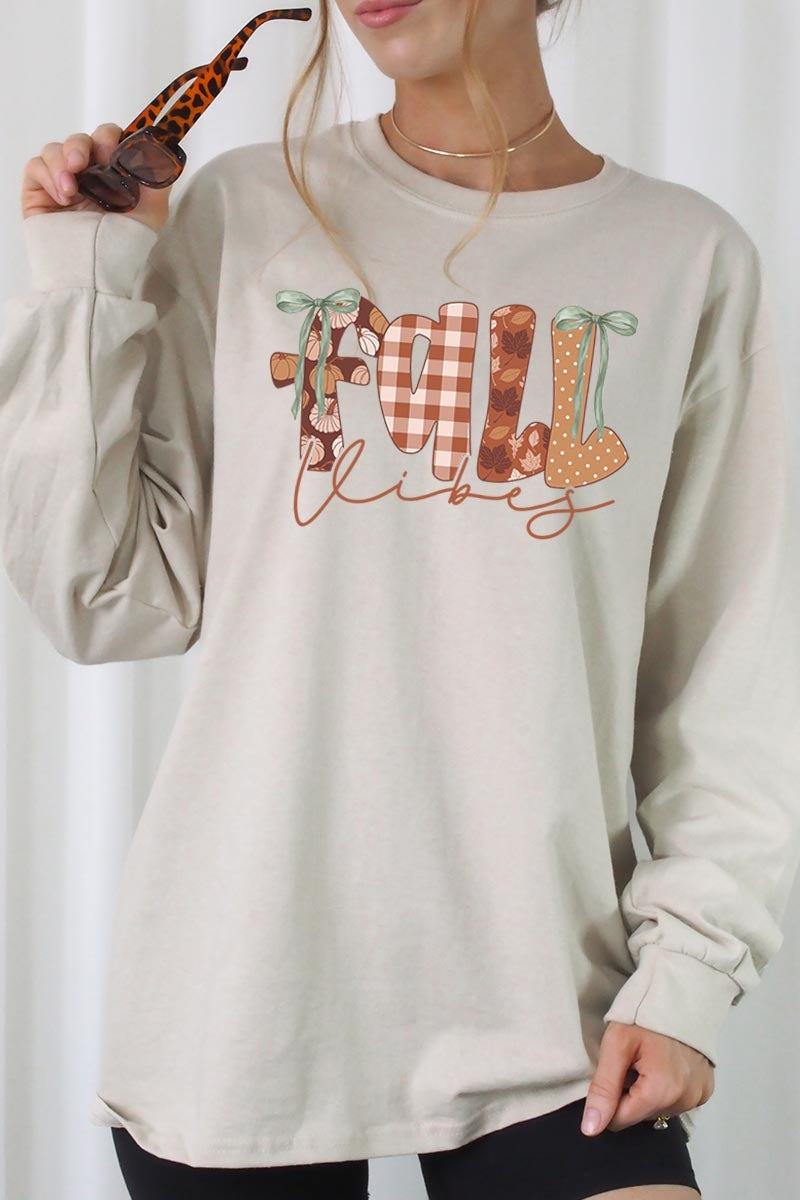 UL240P-E3071 Fall Vibes Rustic Graphic Plus Long Sleeve Tee $17