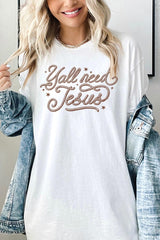 5000-E3115 Y'all Need Jesus Graphic Heavy Cotton Tee $9