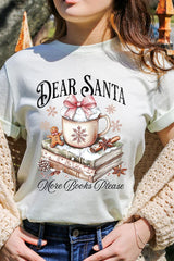 US3001-E3205 Dear Santa Books Graphic Tee $12.5