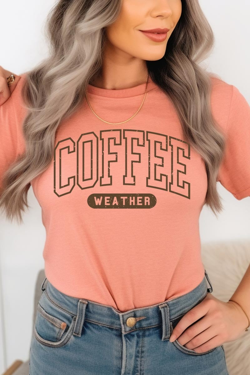 US3001-E3207 Coffee Weather Graphic Tee $12.5
