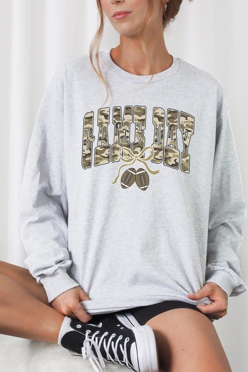 UL240P-E3131 Football Game Day Camo Plus Long Sleeve Tee $17