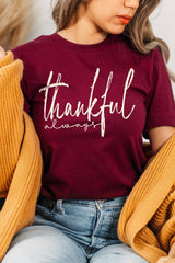 US3001-E3170 Thankful Graphic Tee $12.5