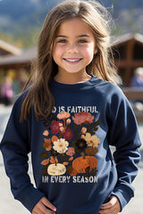 UL180B-E3171Z Faithful In Every Season Kids Graphic Sweatshirt $20
