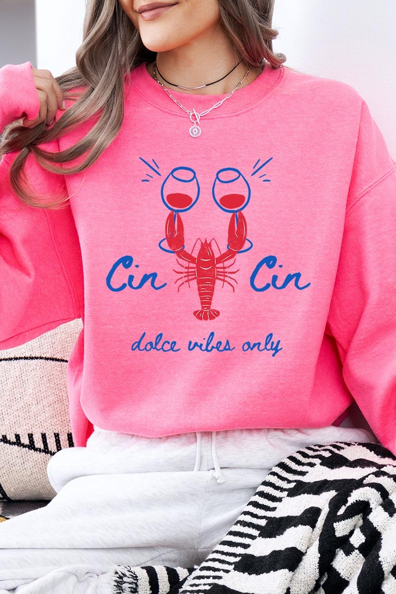 UL180P-E3069 Cin Cin Lobster Celebration Plus Sweatshirt $25