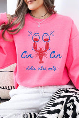 UL180-E3069 Cin Cin Lobster Celebration Graphic Sweatshirt $20